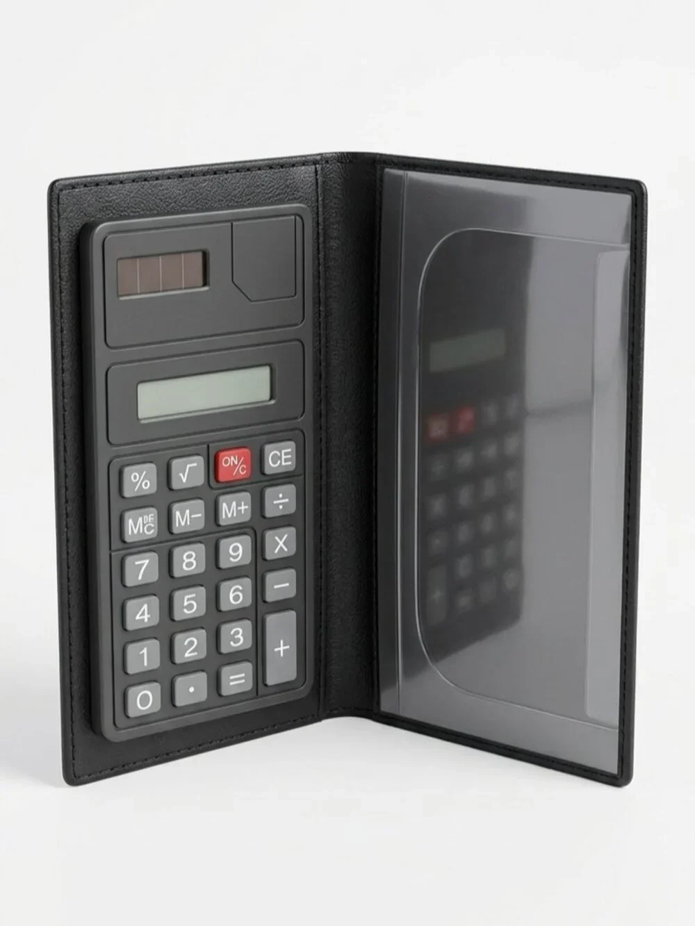 Checkbook Cover with Built-In Calculator Pen Holder Checkbook Organizer Wallet